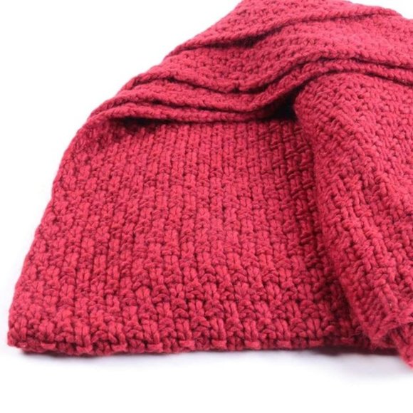 Vintage-Restoration Hardware Red Wool Blend Throw Italian made, ORIGINAL TAG - Picture 5 of 6